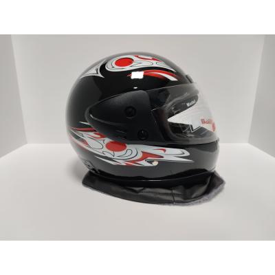 Full Face Kask-İthal-Derili 'Siyah-Kırmızı Desenli''Koli İçeriği 12 Adettir.'